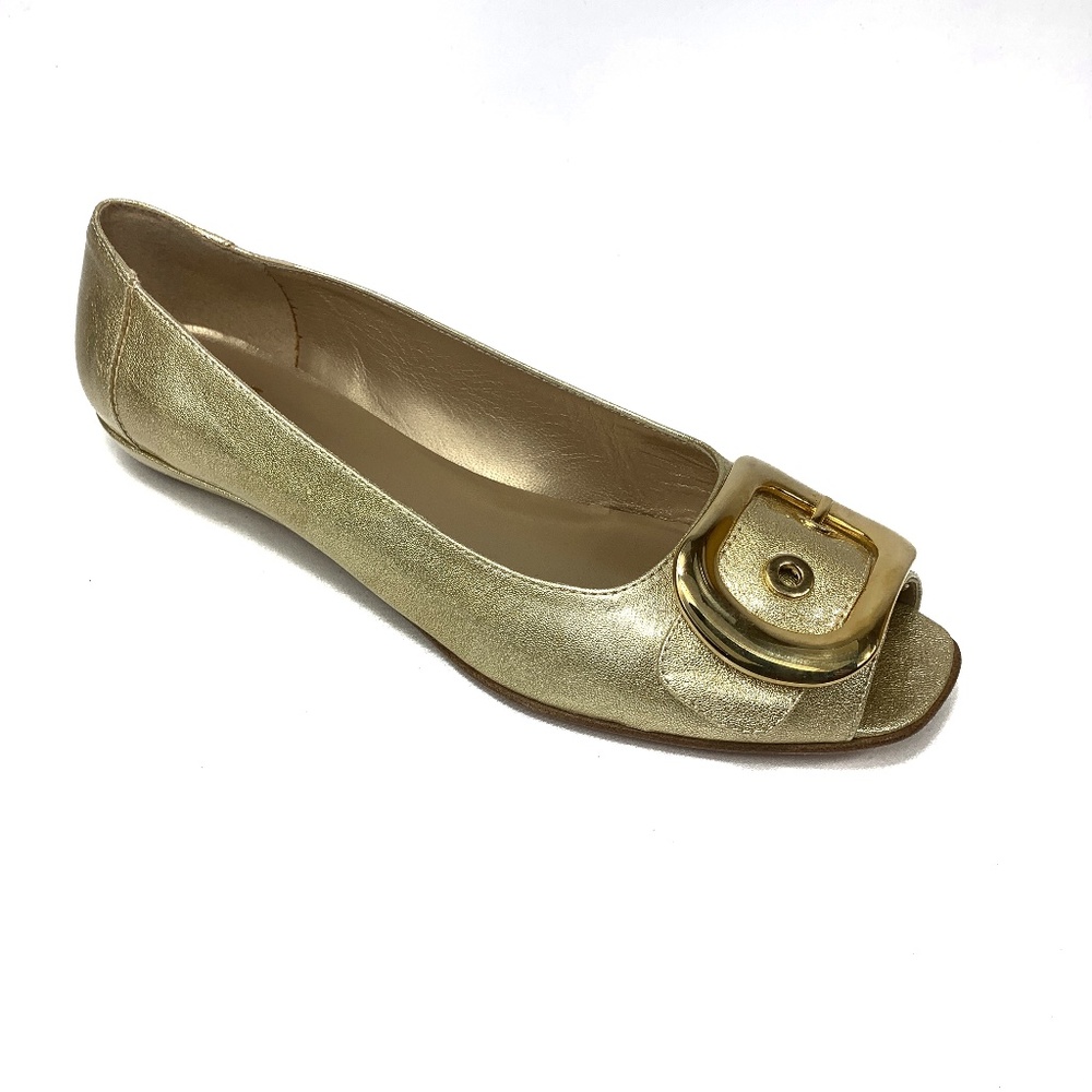 NEW Stuart Weitzman Gold Metallic Leather Flats